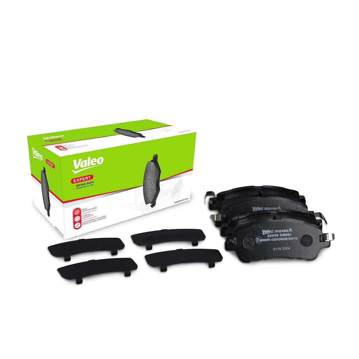 Jeu de 4 plaquettes de frein VALEO ref. 302492A